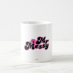 Mr Messy   Grote zwarte en roze letters Koffiemok