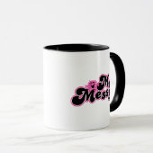 Mr Messy | Grote zwarte en roze letters Mok (Voorkant rechts)