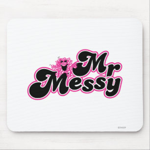 Mr Messy   Grote zwarte en roze letters Muismat