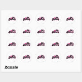 Mr Messy | Grote zwarte en roze letters Ronde Sticker (Vel)