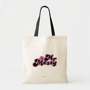 Mr Messy   Grote zwarte en roze letters Tote Bag
