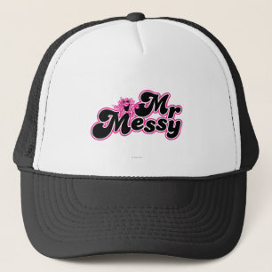 Mr Messy   Grote zwarte en roze letters Trucker Pet