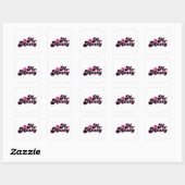 Mr Messy | Grote zwarte en roze letters Vierkante Sticker (Vel)