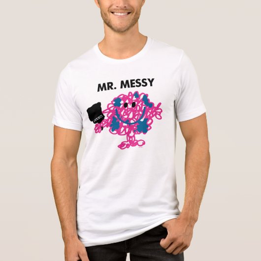 Mr. Messy Holding A Paintbrush Tri-Blend Shirt (Voorkant)