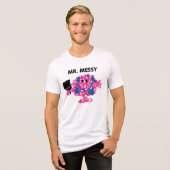 Mr. Messy Holding A Paintbrush Tri-Blend Shirt (Voorkant volledig)