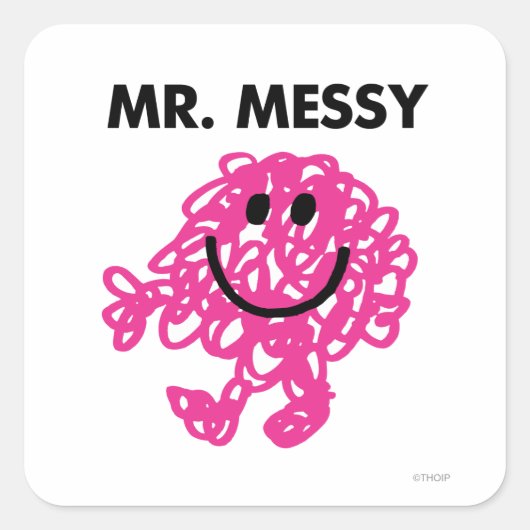 Mr Messy | Klassieke post Vierkante Sticker (Voorkant)