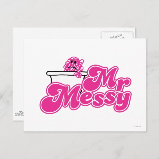 Mr Messy | onderdompeling in bad Briefkaart (Voorkant / Achterkant)