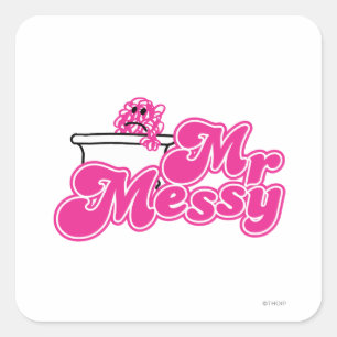 Mr Messy   onderdompeling in bad Vierkante Sticker
