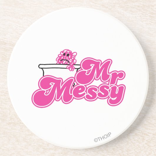 Mr Messy | onderdompeling in bad Zandsteen Onderzetter (Voorkant)
