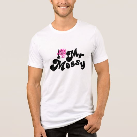 Mr Messy | Reinigen met ruimte Tri-Blend Shirt (Voorkant)