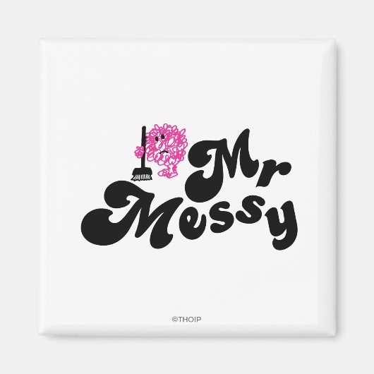 Mr Messy | schoonmaken met bezem Magneet (Voorkant)