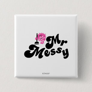 Mr Messy   schoonmaken met bezem Vierkante Button 5,1 Cm