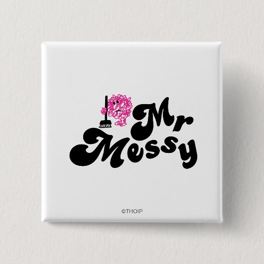Mr Messy | schoonmaken met bezem Vierkante Button 5,1 Cm (Voorkant)