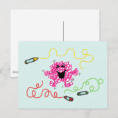 Mr Messy speelt met Crayons Briefkaart (Voorkant / Achterkant)