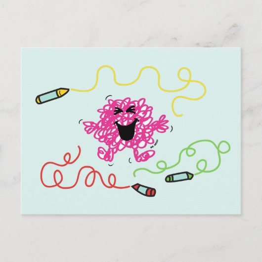 Mr Messy speelt met Crayons Briefkaart (Voorkant)
