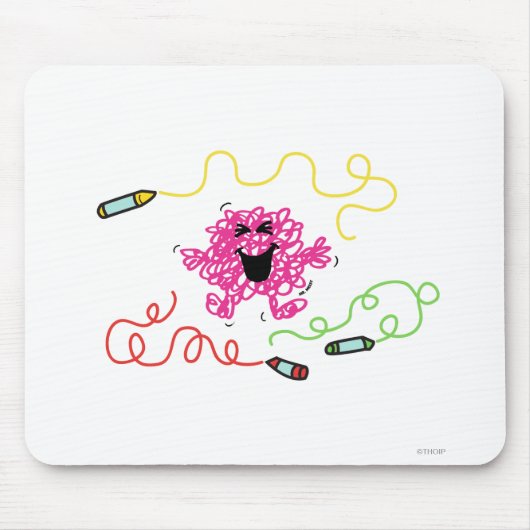 Mr Messy speelt met Crayons Muismat (Voorkant)