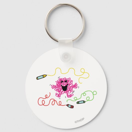 Mr Messy speelt met Crayons Sleutelhanger (Voorkant)