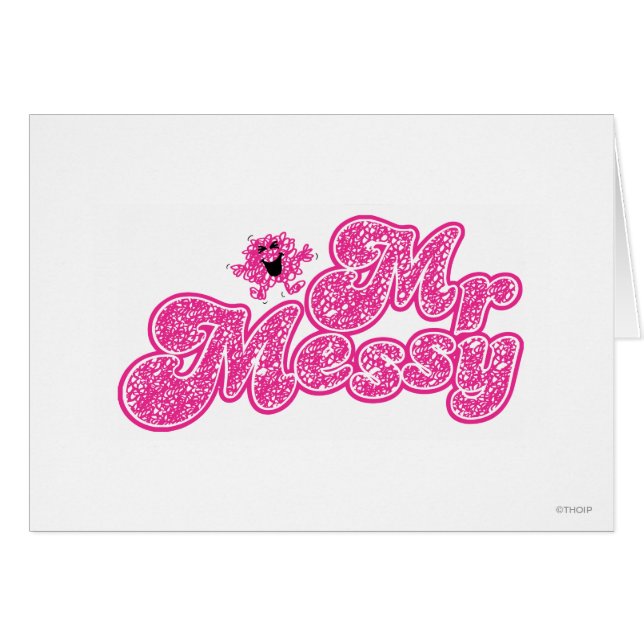 Mr Messy | Sprankelende roze naam (Voorkant Horizontaal)