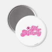 Mr Messy | Sprankelende roze naam Magneet (Voorkant / Achterkant)