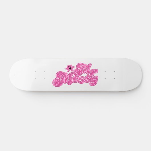 Mr Messy | Sprankelende roze naam Skateboard (Horizontaal)