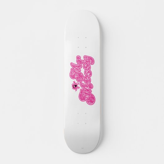 Mr Messy | Sprankelende roze naam Skateboard (Voorkant)