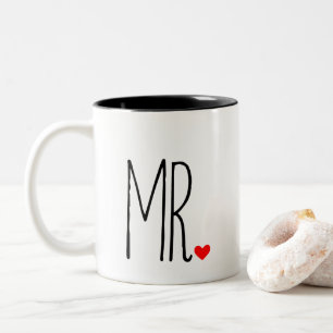 MR met hart Tweekleurige Koffiemok