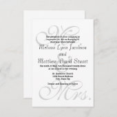 Mr. & mevrouw Gray - 3x5 Wedding Invitation Kaart (Voorkant / Achterkant)