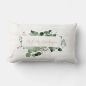 Mr & Mevrouw NAAM Trouw Thuisdecor Elegante Groene Kussen (Voorkant)