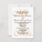 Mr. & mevrouw Peach - 3x5 Wedding & Reception nodi Kaart (Voorkant)