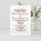 Mr. & mevrouw Peach - 3x5 Wedding & Reception nodi Kaart (Staand voorkant)