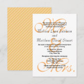 Mr. & mevrouw Peach - 3x5 Wedding & Reception nodi Kaart (Voorkant / Achterkant)