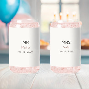 Mr. & Mevrouw Trouwglazen   Romantische Toast Set Blikvorm Glas