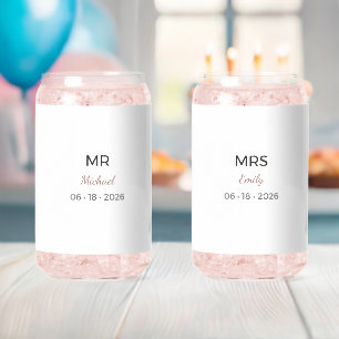 Mr. & Mevrouw Trouwglazen Romantische Toast Set Blikvorm Glas