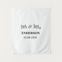 Mr & Mevrouw voeg familienaam datum jaar huwelijks Wandkleed