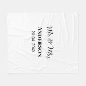 Mr & Mevrouw voeg familienaam toe datum jaar huwel Fleece Deken (Voorkant (Horizontaal))