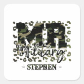 Mr. Military Camouflage Vierkante Sticker (Voorkant)
