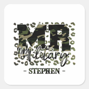 Mr. Military Camouflage Vierkante Sticker