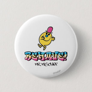 Mr Mischief zich gedragen Ronde Button 5,7 Cm