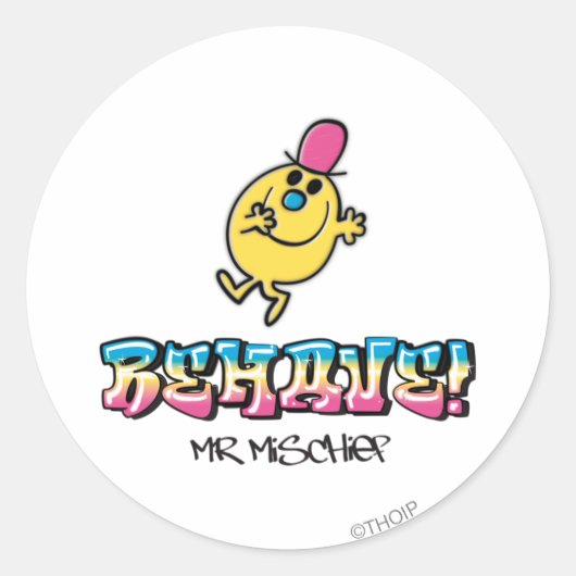 Mr Mischief | zich gedragen Ronde Sticker (Voorkant)