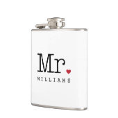 Mr Monogram  Typewriter bruiloft Heupfles (Links)