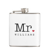 Mr Monogram  Typewriter bruiloft Heupfles (Voorkant)