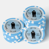 Mr & Mr Bachelor Party Blauw Poker Chips (Opstapeling)