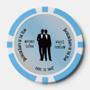 Mr & Mr Bachelor Party Blauw Poker Chips