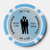 Mr & Mr Bachelor Party Blauw Poker Chips (Achterkant)