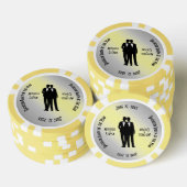 Mr & Mr Bachelor Party Geel Poker Chips (Opstapeling)