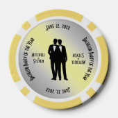 Mr & Mr Bachelor Party Geel Poker Chips (Achterkant)