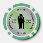 Mr & Mr Bachelor Party Groen Poker Chips (Achterkant)