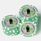 Mr & Mr Bachelor Party Groen Poker Chips (Opstapeling)