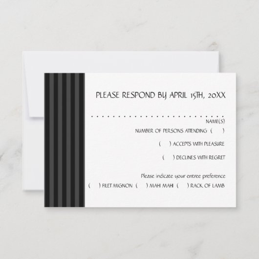 Mr & Mr Bow Stropdassen & Pin Striped RSVP Card (Achterkant)