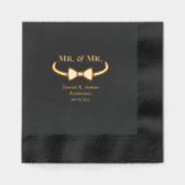 Mr & Mr Custom Wedding Bowtie Folie Servetten (Voorkant)